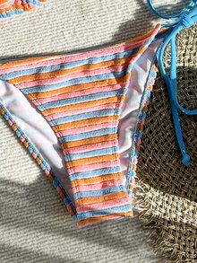 SHEIN Swim Women's Contrast Color Halter Tie Swimwear Set - Multicolor - View 6