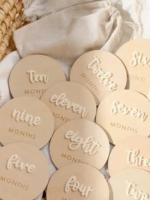 SHEIN Newborn Age Photography Props Set, Minimalist Round Design Autumn Fall - Beige - View 7