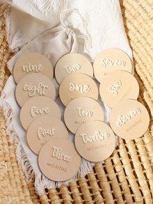 SHEIN Newborn Age Photography Props Set, Minimalist Round Design Autumn Fall - Beige - View 4