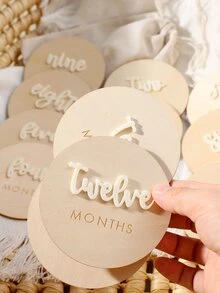 SHEIN Newborn Age Photography Props Set, Minimalist Round Design Autumn Fall - Beige - View 3