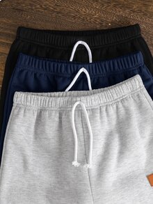 SHEIN Set Celana Jogging Anak Laki-Laki 3 Potong Kasual Motif Huruf, Celana Jogging Chic, Paket Celana Olahraga - MultiWarna - View 5