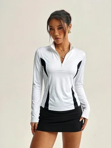 StreetHx Women's Colorblock Print Sports Sweatshirt - White - View 4