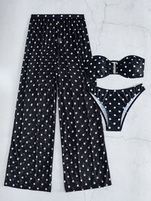 Bonvoyette Polka Dot Print 3 PiecesSeparates Swimwear - Multicolor - View 3