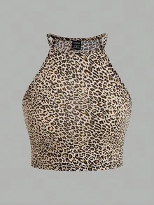 SHEIN EZwear 3pcs Leopard Print Sleeveless Top For Women, Suitable For Summer Back To School - Multicolor - View 8