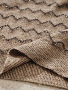 Anewsta Pattern Drop Shoulder Sweater - Rust Brown - View 9