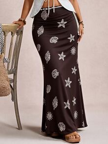 Travachic Rok Motif Putri Duyung Ukuran Besar untuk Wanita, Cocok untuk Semua Musim - MultiWarna - View 6
