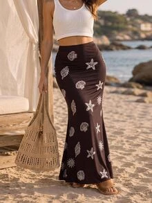 Travachic Rok Motif Putri Duyung Ukuran Besar untuk Wanita, Cocok untuk Semua Musim - MultiWarna - View 3