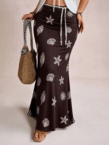 Travachic Rok Motif Putri Duyung Ukuran Besar untuk Wanita, Cocok untuk Semua Musim - MultiWarna - View 4