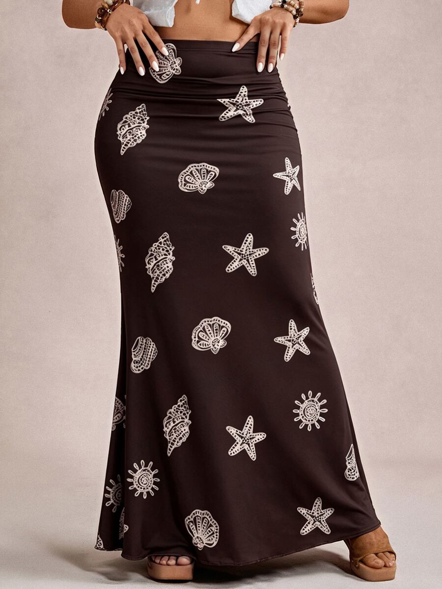 Travachic Rok Motif Putri Duyung Ukuran Besar untuk Wanita, Cocok untuk Semua Musim - MultiWarna - View 1