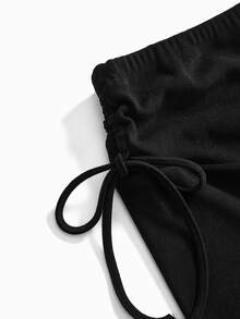 Modmama Adjustable Waistband Maternity Casual Leggings - Black - View 7