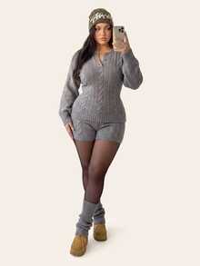 Comfortcana Plus Size Women Black Leggings - Black - View 3