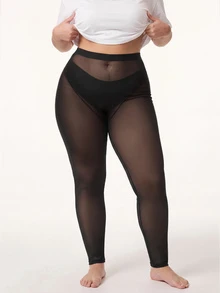Comfortcana Plus Size Women Black Leggings - Black - View 5