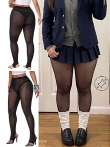 Comfortcana Plus Size Women Black Leggings - Black - View 1