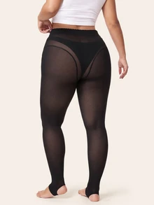 Comfortcana Plus Size Women Black Leggings - Black - View 2