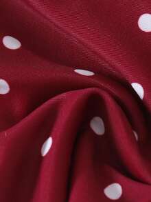 SHEIN Swim Pakaian Renang Musim Panas untuk Wanita di Pantai, Set Baju Renang dengan Motif Acak - Burgundy - View 7