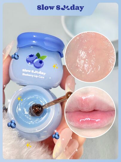 Slow Sunday Blueberry Lip Care, Blueberry, Melembapkan dan Menghidrasi, Perawatan Bibir Harian, Masker Tidur Bibir, Aroma Buah, Pilihan Terbaik untuk Liburan, Pantai, Perlengkapan Perjalanan, Cocok untuk Perawatan Bibir Musim Panas