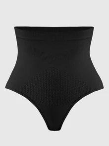 SHEIN قطعة واحدة من الملابس الداخلية المشكّلة تحت الملابس بحجم إضافي بتصميم سلس - الأسود - مشاهدة 6