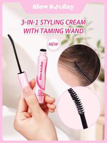 Slow Sunday 3-In-1 Styling Cream With Taming Wand, Slick Down Flyaways, Tame Frizz, Style Edges, Suitable For All Hair Types, Good Choice For Vacation, Travel Essentials, Halloween, Suitable For Summer Hair Styling - Styling Cream with Taming Wand - View 1