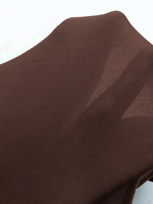KIZN High Cut Brazilian One Piece Swimsuit With Mesh Panel Detail Beachwear High Leg Cut Bathing Suit Perfect For Beach Pool Summer Vacation - Brown - View 6