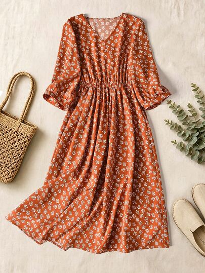 Rusticease Basic Women's Winter Floral Fall Outfits Elegant Long Dress Casual Formal Country Party Oing Out Outfits Birthday