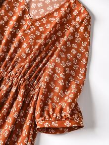 Rusticease Basic Women's Winter Floral Fall Outfits Elegant Long Dress Casual Formal Country Party Oing Out Outfits Birthday - Orange - View 6