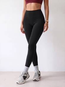 SHEIN Dewbera 1pc Women's Black Pocket Flare Pants - Black - View 7