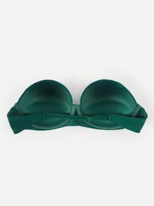 Bralution Bra Balconette Berkawat dengan Bantalan Warna Hijau Zaitun, Memberikan Dukungan Tinggi, Mengangkat dan Membentuk Belahan Dada, Tali Bahu yang Dapat Dilepas, Nyaman Dipakai - Dark Green - View 7