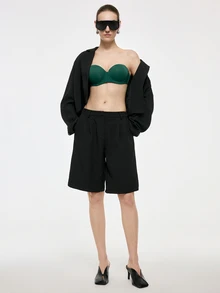 Bralution Bra Balconette Berkawat dengan Bantalan Warna Hijau Zaitun, Memberikan Dukungan Tinggi, Mengangkat dan Membentuk Belahan Dada, Tali Bahu yang Dapat Dilepas, Nyaman Dipakai - Dark Green - View 5