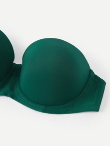 Bralution Bra Balconette Berkawat dengan Bantalan Warna Hijau Zaitun, Memberikan Dukungan Tinggi, Mengangkat dan Membentuk Belahan Dada, Tali Bahu yang Dapat Dilepas, Nyaman Dipakai - Dark Green - View 11