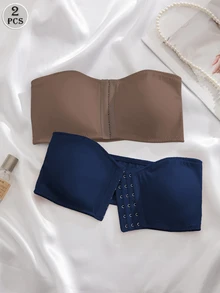 Wedaily 2pcs Women Multicolor Underwear Set, Front Closure Push-Up Padded Bra - Multicolor - View 8