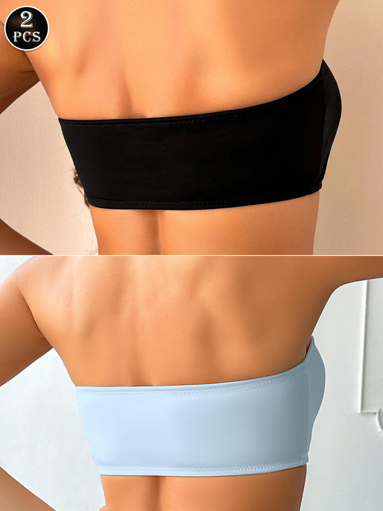 Wedaily 2pcs/Set Multi-Color Women's Underwear Bra, Front Closure Padded Bra - Multicolor - View 2