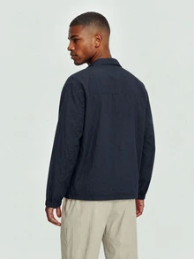 TekDrob Water Repellent Utility Anorak With Oversized Fit - Navy Blue - View 7