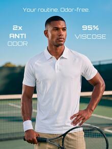 TekDrob Anti-Odor Modal Classic Raglan Polo Shirt With Side Slits - White - View 3
