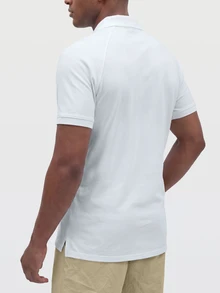TekDrob Anti-Odor Modal Classic Raglan Polo Shirt With Side Slits - White - View 4