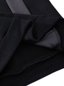 SHEIN 2-delat set med hoodie och sweatshirt för pojkar, tidig höst, back to school, baggy sportig streetwearstil, litet logotryck, byxor med svart patchwork på sidan - Svart - Visa 4