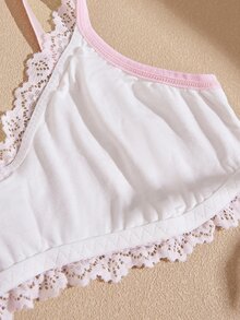 Lullawish Bra Renda Jacquard Rajut Katun Wanita - Baby Pink - View 9