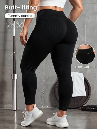 Solea Cove Seamless Plus Size Women's Sports Leggings Gym Workout Black Summer Gym Pilates Gym Pilates Gym Kawaii