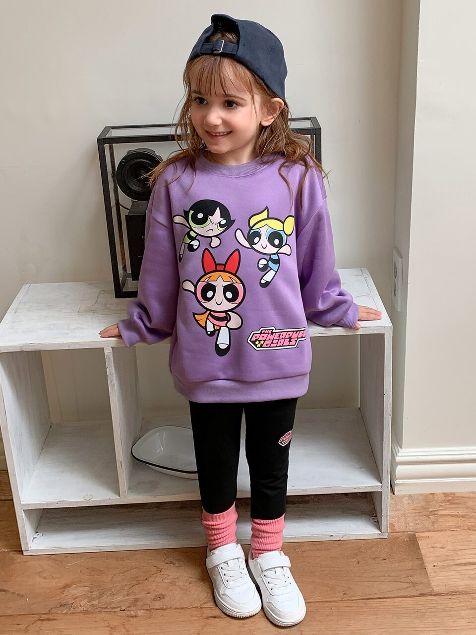 Young Girl Letter Cartoon Graphic Long Sleeve Sweatshirt And Leggings Casual Daily Outfit Set Fall