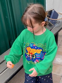 THE POWERPUFF GIRLS X DAZY Sweatshirt Musim Gugur untuk Anak Perempuan Muda - Hijau - View 3