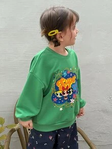 THE POWERPUFF GIRLS X DAZY Sweatshirt Musim Gugur untuk Anak Perempuan Muda - Hijau - View 8