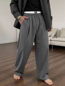 DAZY Men Casual Striped Pants Fall - Dark Grey - View 3