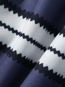 Livesso Women's Striped Letter Print Top And Pants Casual Daily Loungewear Set Fall - Navy Blue - View 7