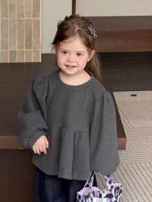 Dazy Kids Infant/Toddler (Girl) Round Neck Long Sleeve Autumn/Winter Sweatshirt - Grey - View 7