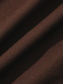 Livesso Women's Elegant Solid Color Ruffle Hem T-Shirt Fall - Brown - View 8
