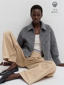 ATUI Studio Women's Solid Color Zipper Casual Versatile Daily Wear Reversible Coat - Grey - View 2