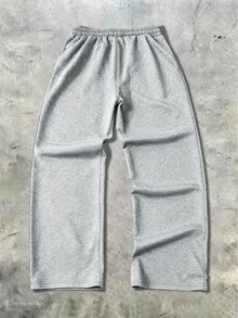ROMWE MEN Street Life 男士骷髏圖案休閒日常運動長褲 - 灰色 - 查看 2