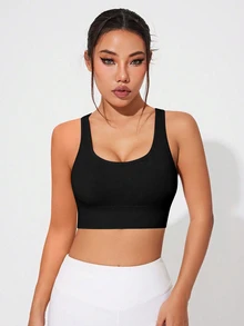 Solea Cove Solea Cove Women Sports Bra/Seamless/Clip/Straps - Black - View 8
