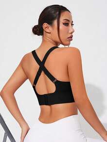 Solea Cove Solea Cove Women Sports Bra/Seamless/Clip/Straps - Black - View 5