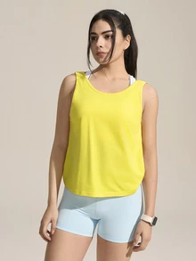 Exploreva Exploreva Women's Knitted Backless Vest - Yellow - View 7