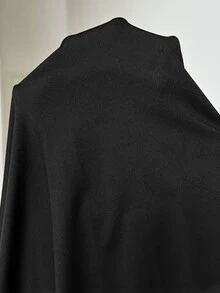 SHEIN طقم من قطعتين تي شيرت بأكمام طويلة مطبوع بنمط فيونكة مع بنطال ليقنز بوظيفة الرضاعة للخريف - الأسود - مشاهدة 8